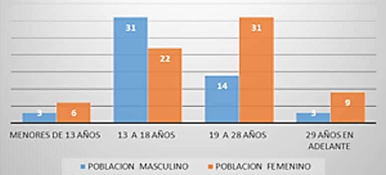 Grafico 3. Distribucion de los grupos etarios 