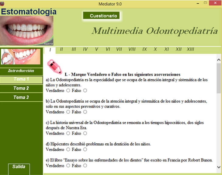 Imagen 2. Pregunta I de V o F del tema 1