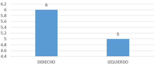 Gráfico 3. Frecuencia del lado de la mínima dimensión vertical