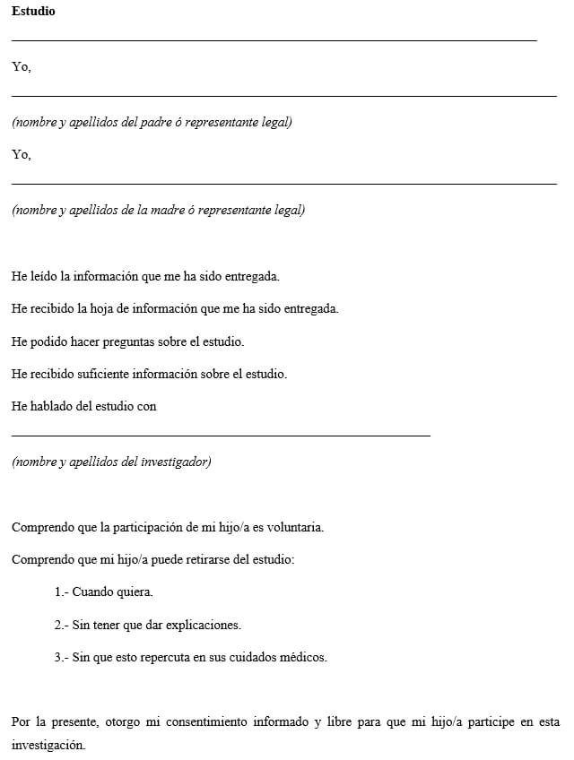 CONSENTIMIENTO INFORMADO DEL PACIENTE POR ESCRITO