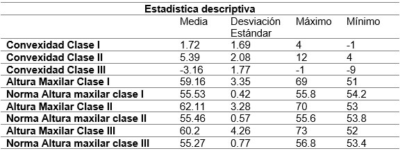 Tabla 1. Estadística Descriptiva