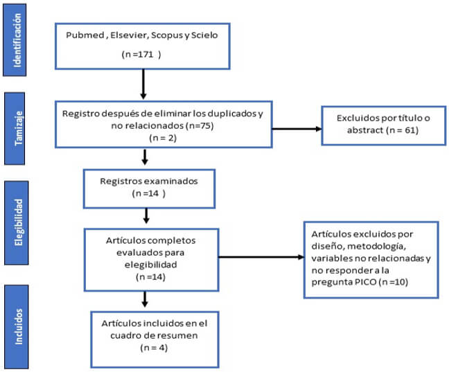 Fig 1: Diagrama de Flujo para la selección de artículos.