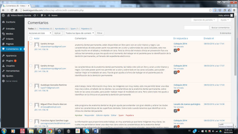 Fig.4. Comentarios realizados por los alumnos.
