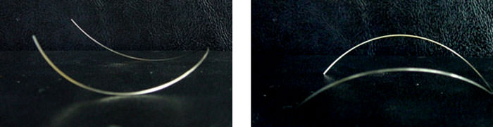 Fig. 11 y 12 Arcos de Nitinol con Curva