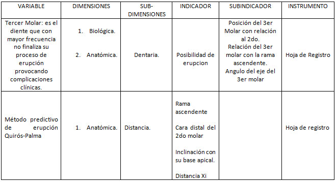 OPERACIONALIZACIÓN DE LAS VARIABLES